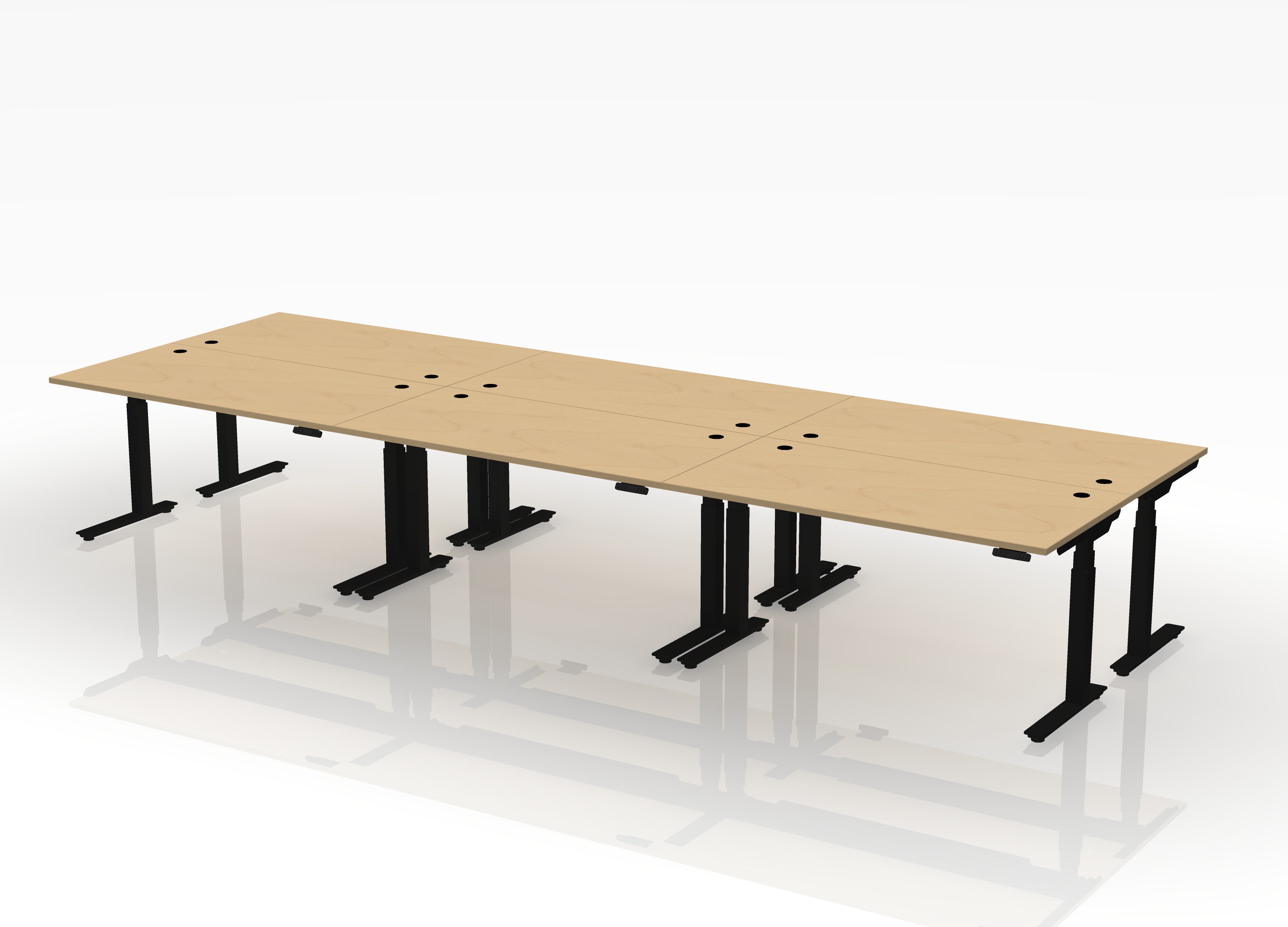 BOOST Workstation Straight (sit to stand) - Pod of 6 - With Dividers