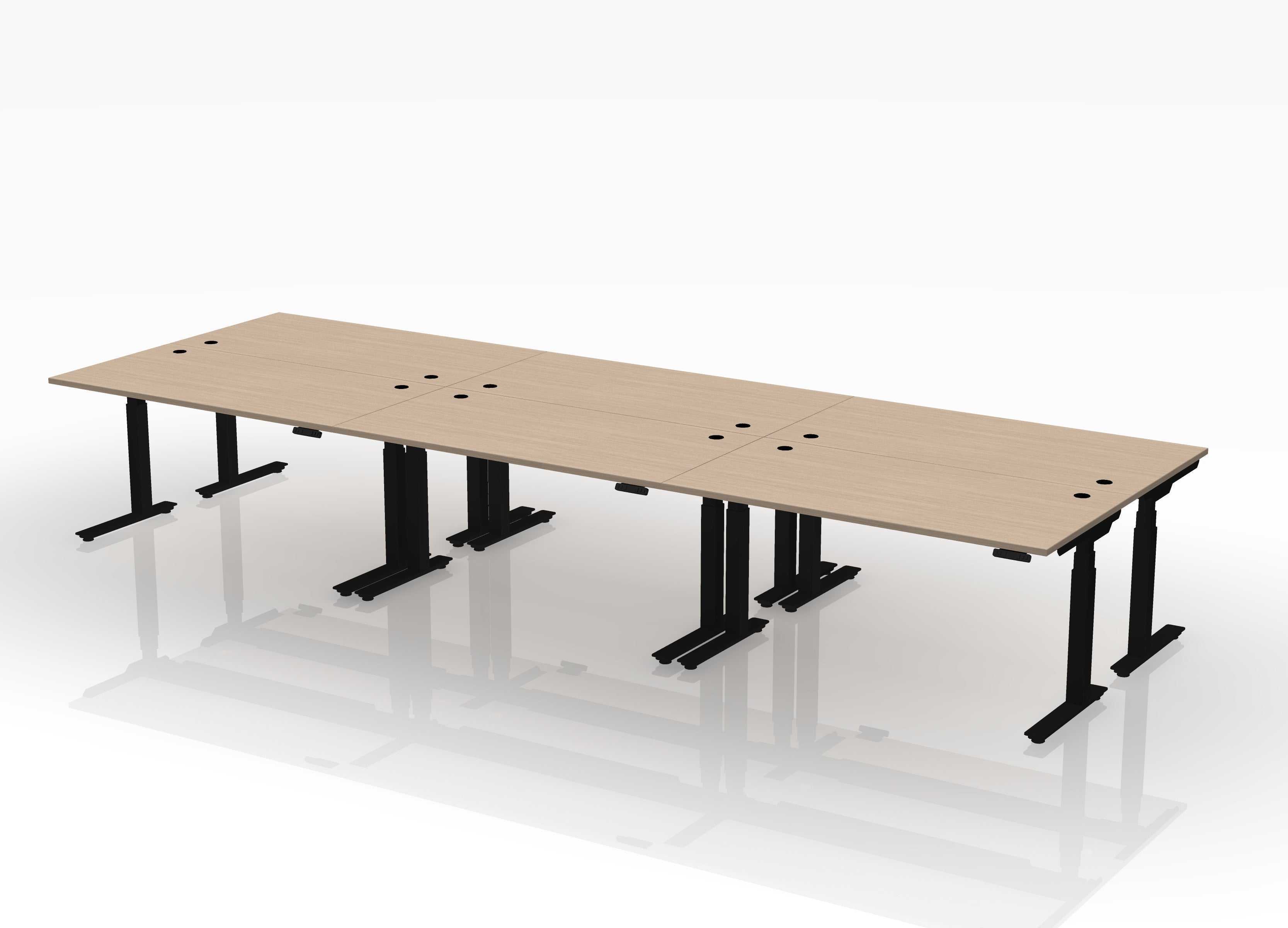 BOOST Workstation Straight (sit to stand) - Pod of 6 - With Dividers