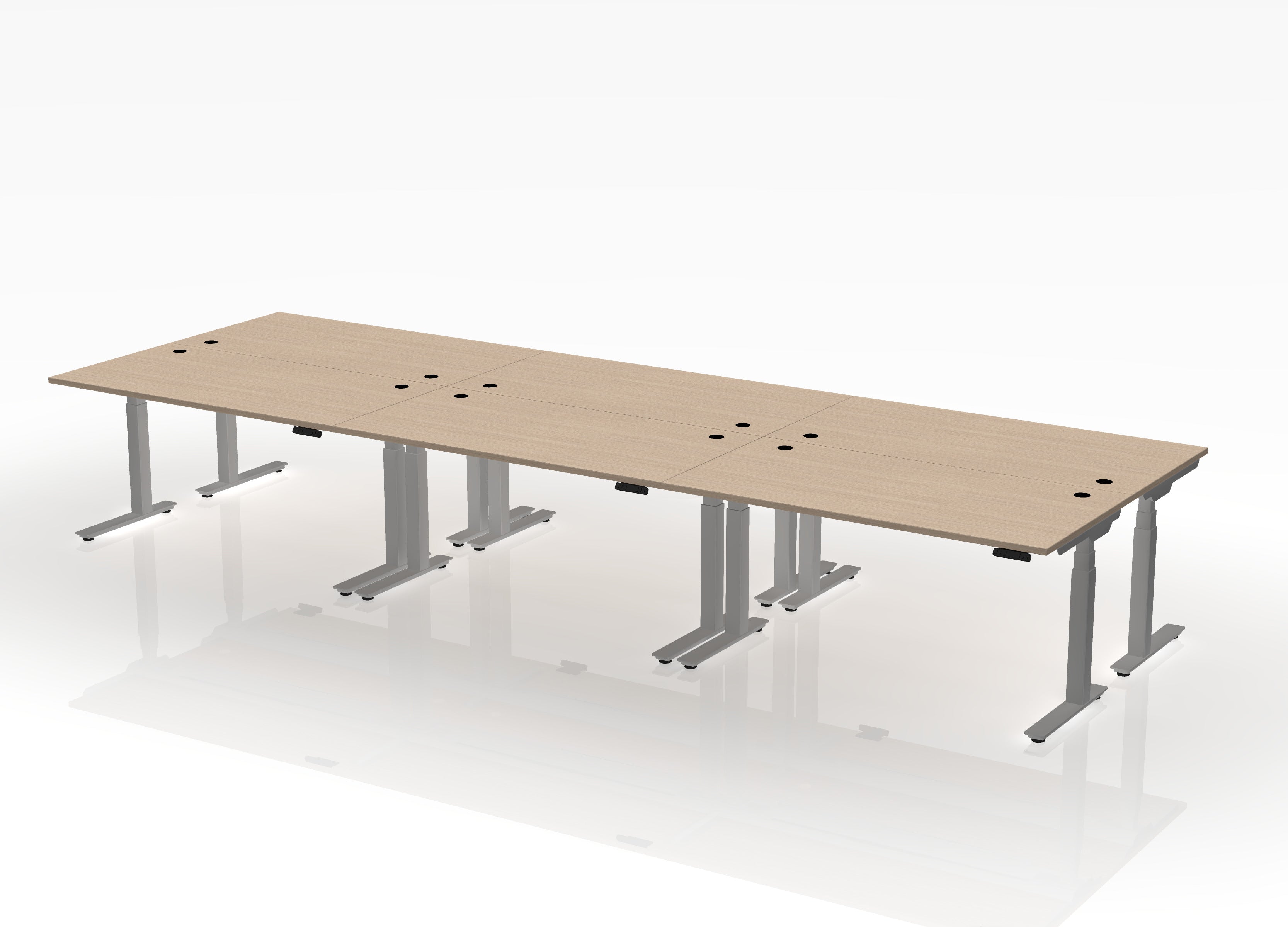 BOOST Workstation Straight (sit to stand) - Pod of 6 - With Dividers
