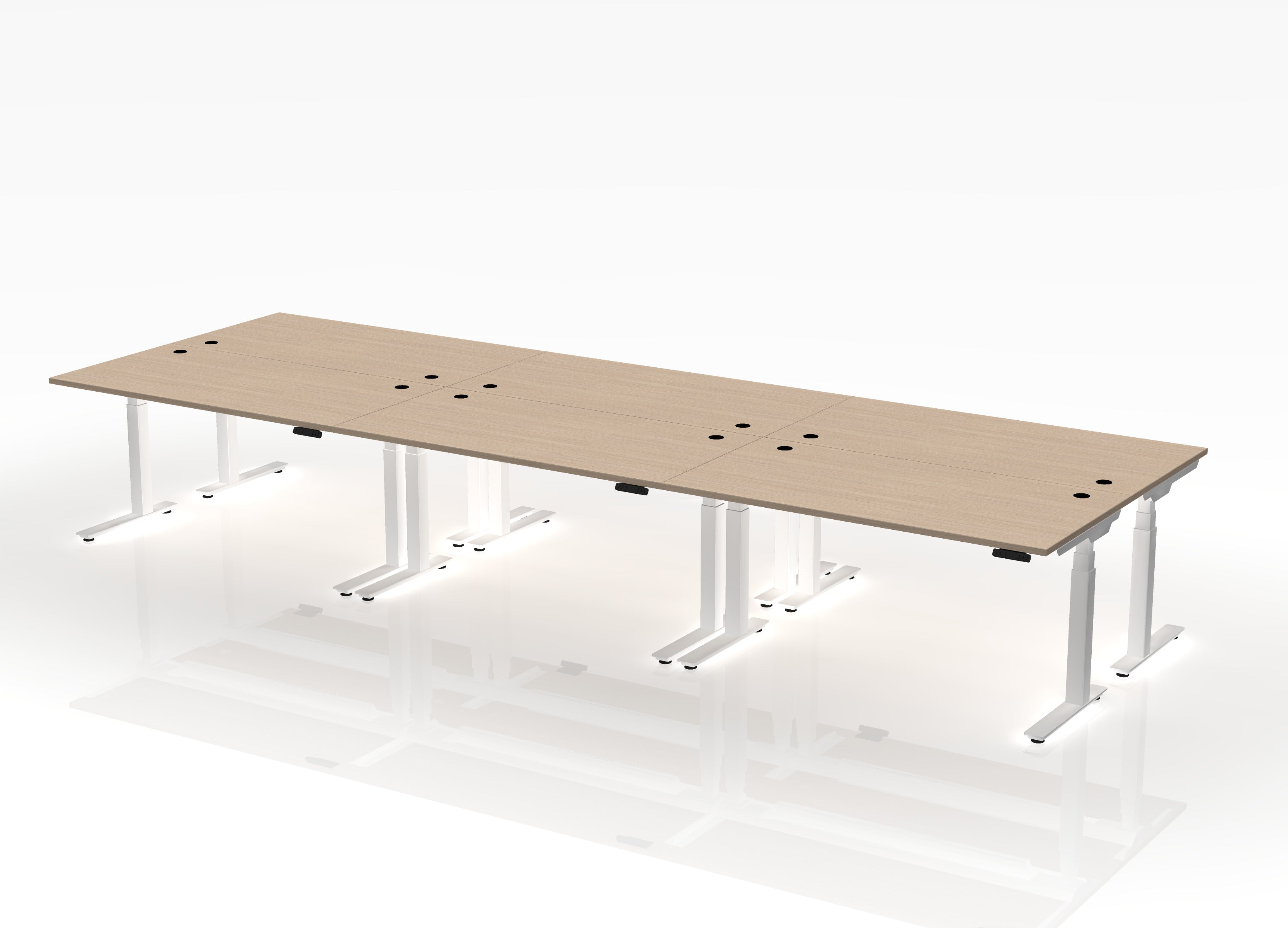 BOOST Workstation Straight (sit to stand) - Pod of 6 - With Dividers