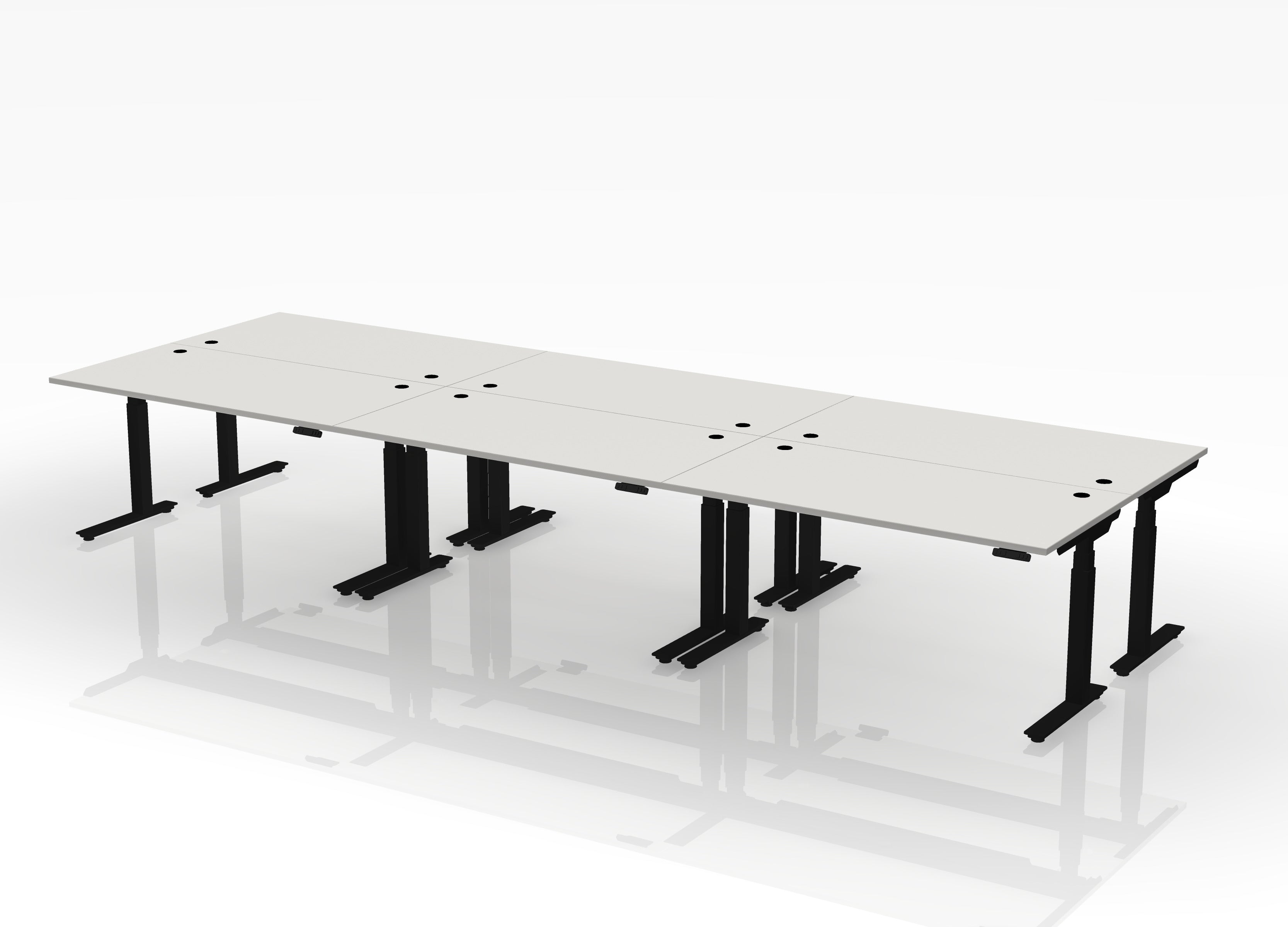 BOOST Workstation Straight (sit to stand) - Pod of 6 - With Dividers