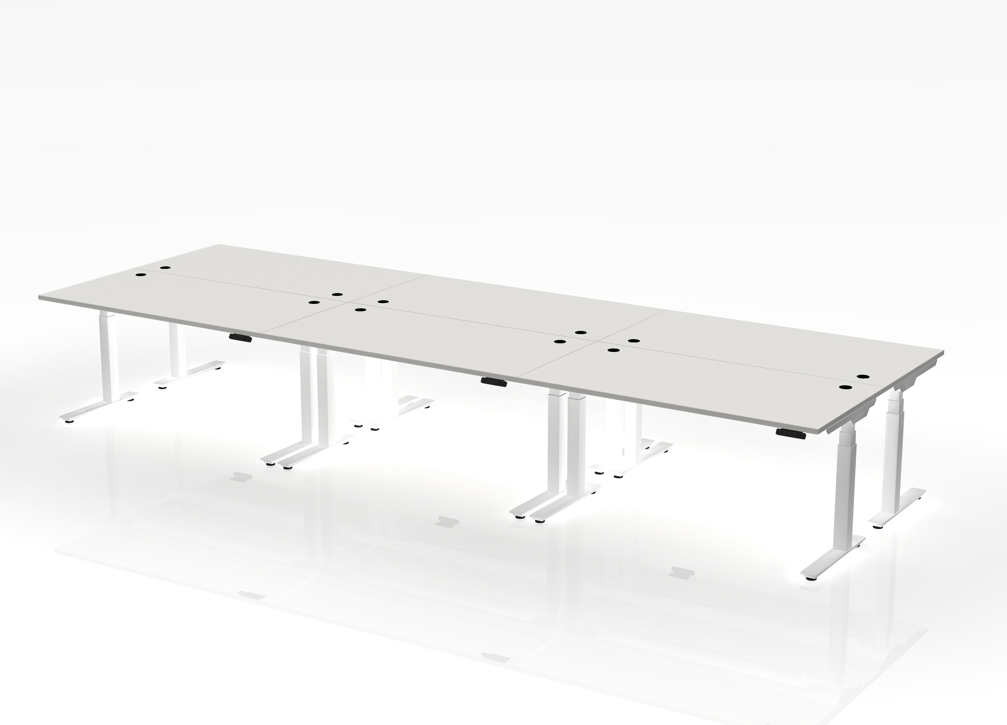 BOOST Workstation Straight (sit to stand) - Pod of 6 - With Dividers