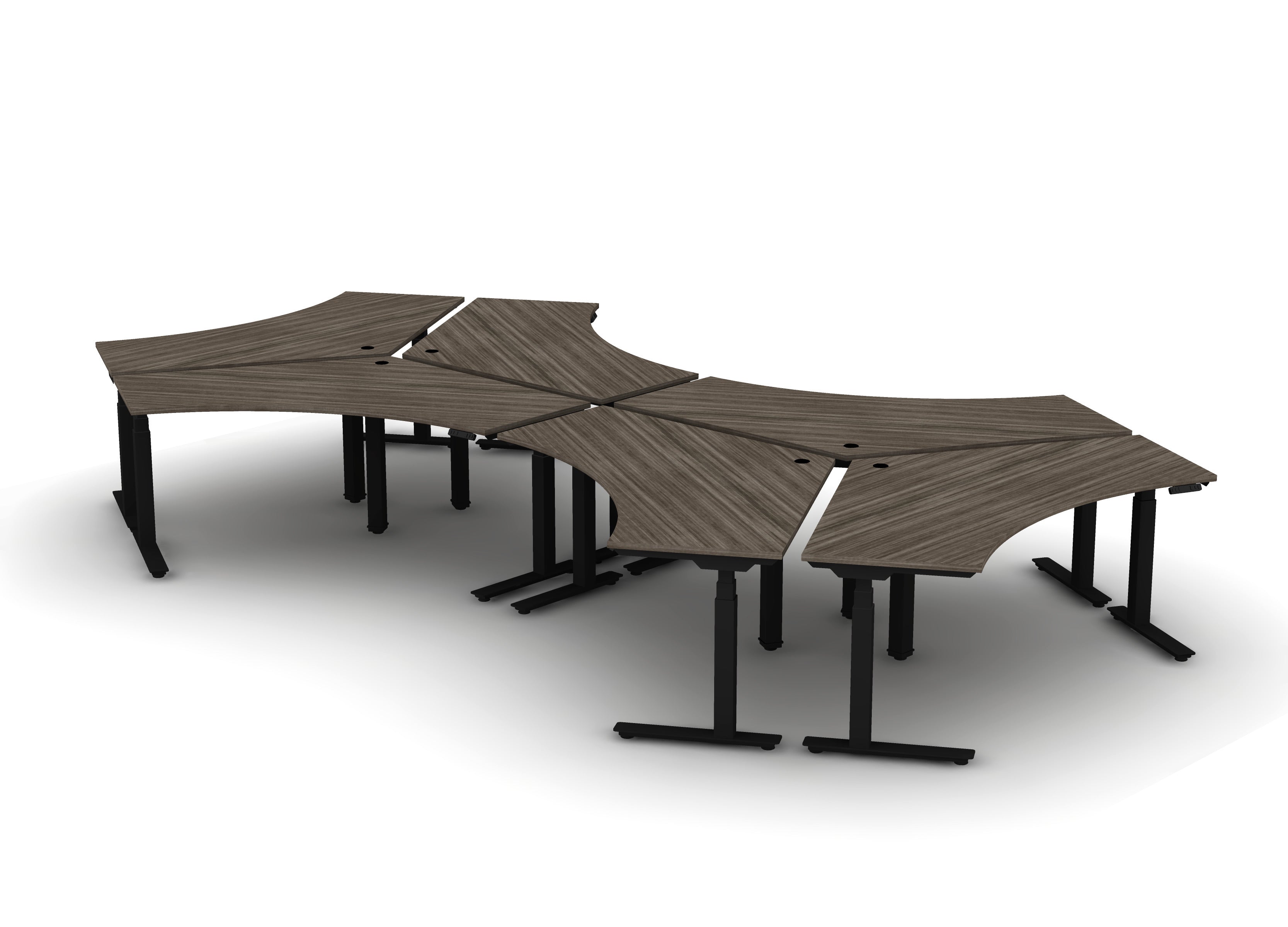 BOOST 120 Degree Workstation (sit to stand) - Pod of 6