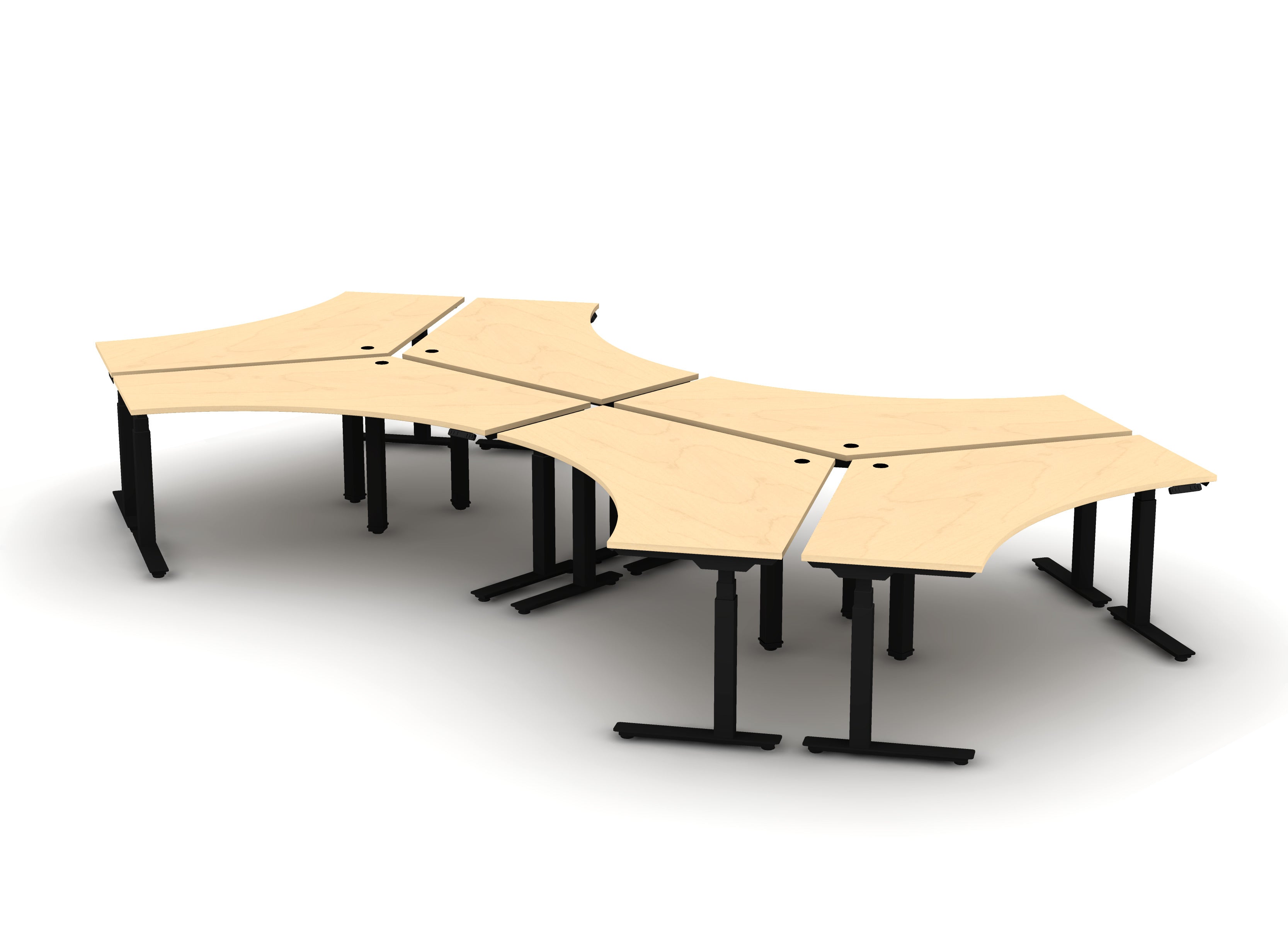 BOOST 120 Degree Workstation (sit to stand) - Pod of 6