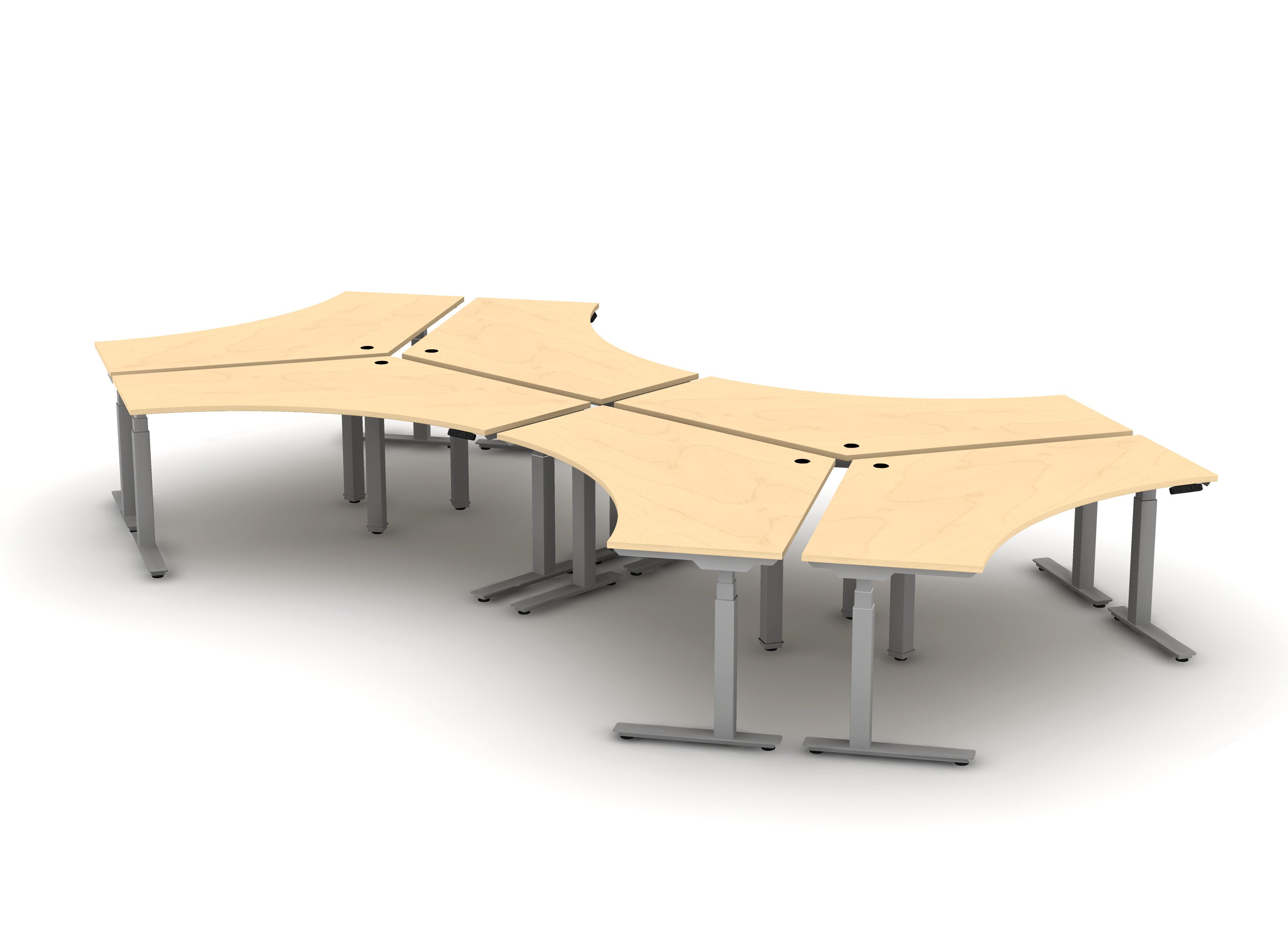 BOOST 120 Degree Workstation (sit to stand) - Pod of 6