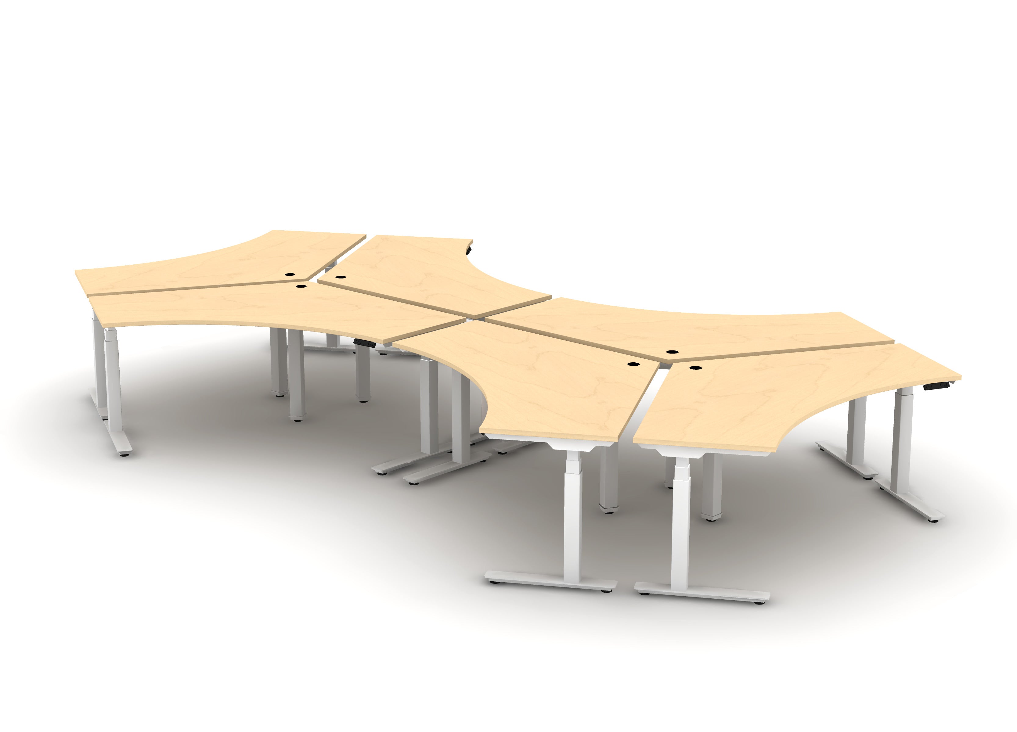 BOOST 120 Degree Workstation (sit to stand) - Pod of 6