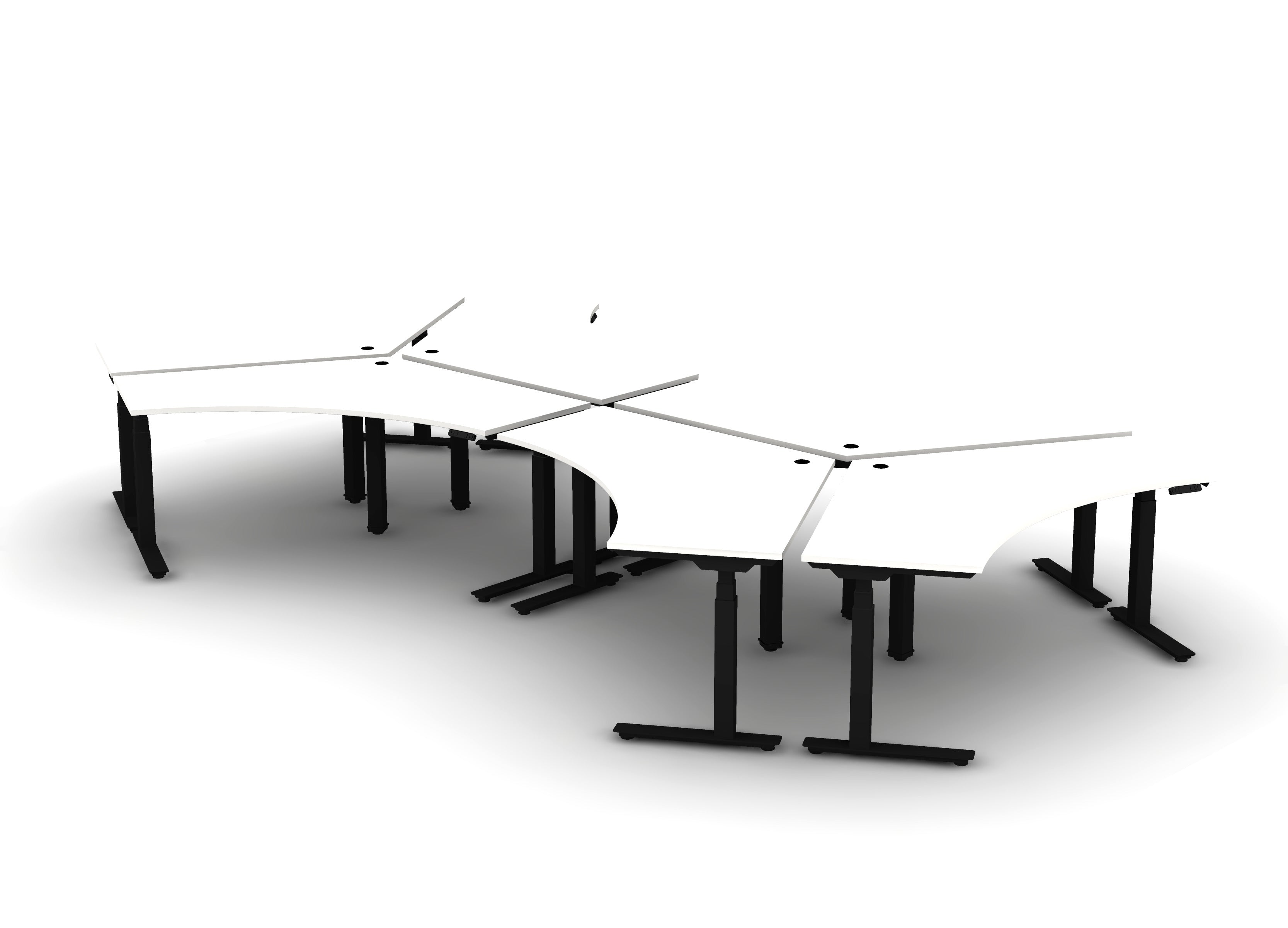 BOOST 120 Degree Workstation (sit to stand) - Pod of 6