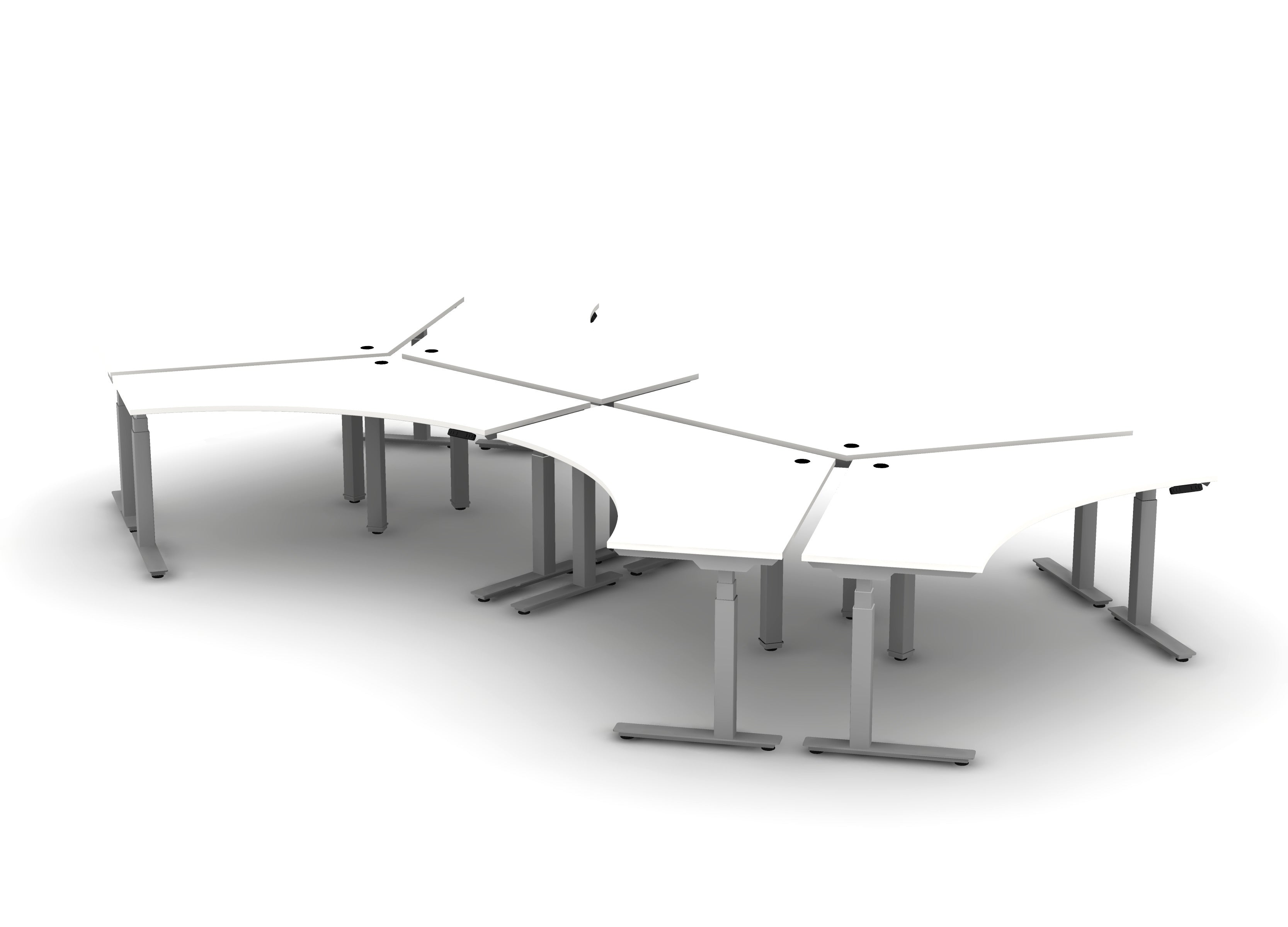 BOOST 120 Degree Workstation (sit to stand) - Pod of 6