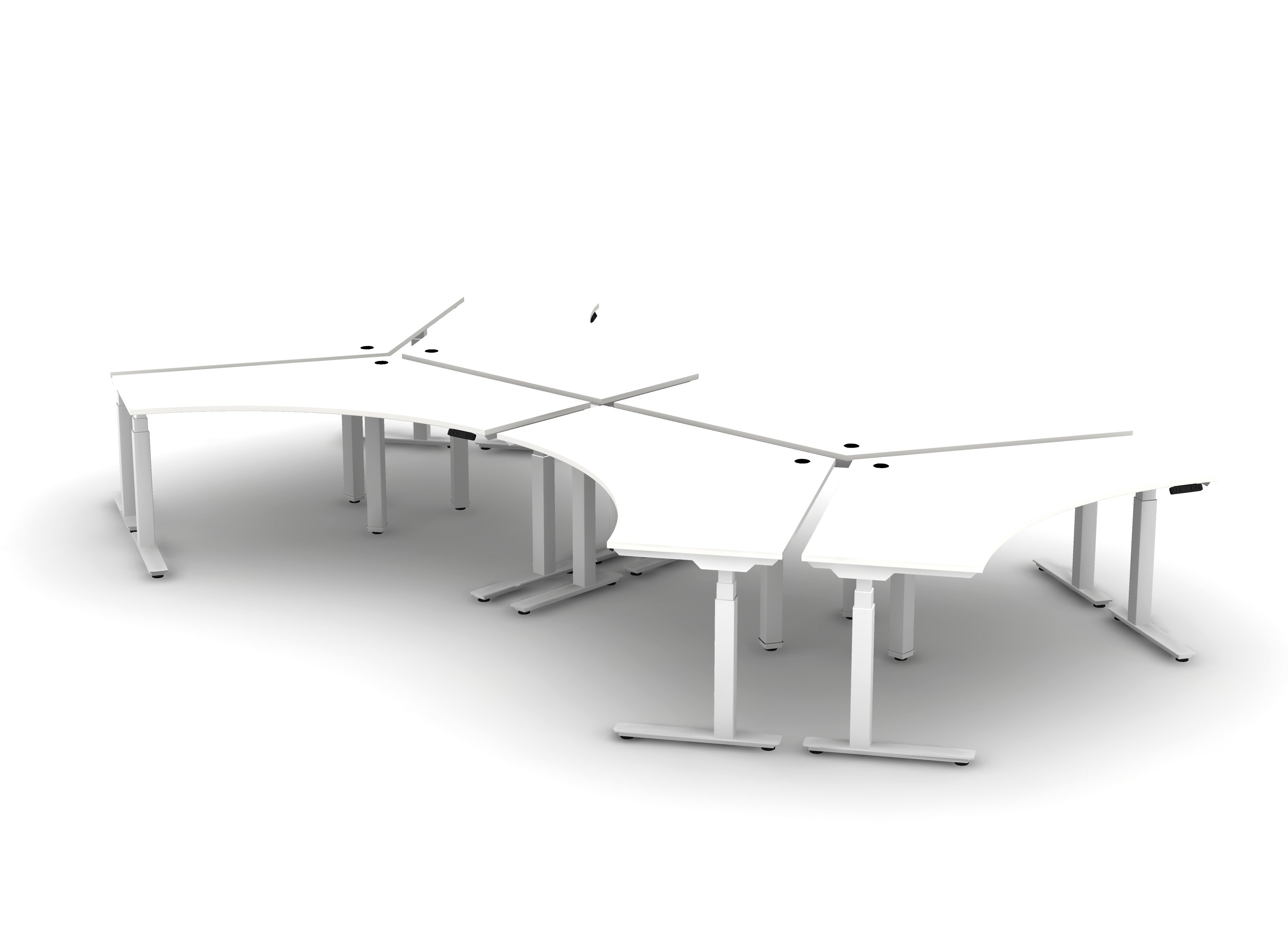 BOOST 120 Degree Workstation (sit to stand) - Pod of 6